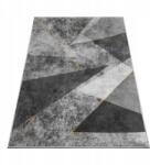 Tb-Carpets Szőnyeg Szürke 220X160 Geometrikus Háromszögek Arany Fekete Modern Nappali (PP)