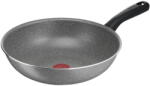 Tefal Tigai si seturi Tigaie wok Tefal Cook Natural B5791902, 28 cm, invelis antiaderent Mineralia, indicator Thermo-Signal, gri - pcone