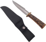 Depox Cutit de vanatoare DEPOX®, Bone Trace, 30.5 cm, otel inoxidabil, bej, teaca inclusa (1234)