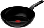 Tefal Tigai si seturi Tigaie wok Tefal Renew de 28 cm C4321923, 100% aluminiu reciclat, indicator Thermo-Signal, compatibil cu inducția, înveliș ceramic, negru - pcone