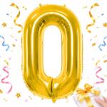 Verk Group Fólia Lufi Szám 0 Arany 66cm Születésnapi Party Dekoráció Arany