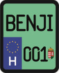  Rendszám matrica rollerre (BENJI-001)