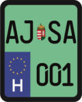  Rendszám matrica rollerre (AJSA-001)