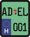  Rendszám matrica rollerre (ADEL-001)