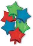 Procos Csillag Red Blue Green Star fólia lufi 6 db-os szett 46 cm PNN92448 (PNN92448)