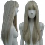  Paróka Egyenes Frufru platina hideg szőke Barbie cosplay hőálló (PK107)