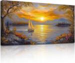Bluedecor Vászonkép Dekoráció Vitorlázás naplementekor a tóparton 140x70 (010030010070000034026)