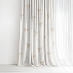 Goldea draperie 100% bumbac - fundițe latte cu dungi 180x150 cm