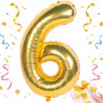 Verk Group Fólia Lufi Szám 6 Arany 66cm Születésnapi Party Dekoráció Arany