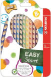 STABILO Színes ceruza készlet, háromszögletű, balkezes, STABILO "EasyColours", 12 különböző szín (331/12)