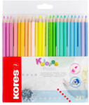 Kores Színes ceruza készlet, háromszögletű, KORES "Kolores Pastel", 24 pasztell szín (93321) - eztkapdki