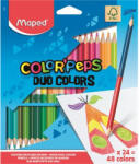 Maped Színes ceruza készlet, háromszögletű, kétvégű, MAPED "Color`Peps Duo", 48 különböző szín (829602FC)