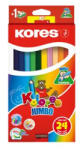 Kores Színes ceruza készlet, háromszögletű, jumbo, KORES "Kolores Jumbo", 24 különböző szín (93524) - eztkapdki