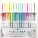 Zebra Szövegkiemelő készlet, 1, 4/4 mm, kétvégű, ZEBRA "Mildliner Highlighter", 15 különböző szín (78115) - eztkapdki