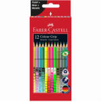 Faber-Castell Színes ceruza készlet, háromszögletű, FABER-CASTELL "Colour Grip", 12 különböző szín (201569)
