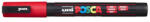 uni Dekormarker, 0, 9-1, 3 mm, UNI "Posca PC-3M", piros (PC-3M RED)