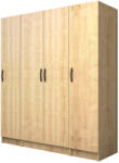 TopMebel Четирикрилен гардероб Vivian TopMebel от меламин в цвят дъб 160x51.8x181cm - topmebel - 765,14 лв