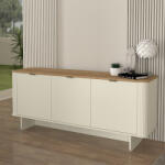 TopMebel Конзола Bohema TopMebel от меламин в цвят слонова кост - сепет дъб 180x47x76.6cm