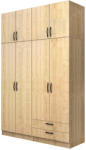 TopMebel Четирикрилен гардероб Vivian TopMebel от меламин в цвят дъб 160x51.8x240cm