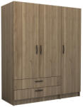 TopMebel Трикрилен гардероб Victoria TopMebel от меламин в орех 150x60x181cm - topmebel - 683,99 лв