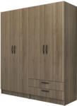 TopMebel Четирикрилен гардероб Vivian TopMebel от меламин в орех 160x51.8x181cm - topmebel - 591,25 лв
