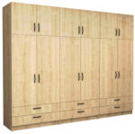 TopMebel Шесткрилен гардероб Victoria TopMebel с шкаф в цвят дъб 300x60x240cm - topmebel - 1 699,21 лв
