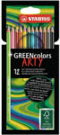 STABILO Színes ceruza készlet, hatszögletű, STABILO "GreenColors ARTY", 12 különböző szín (6019/12-1-20)