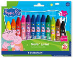 STAEDTLER Zsírkréta, hatszögletű, jumbo, STAEDTLER „Noris® junior 224, Peppa malac, 12 szín (224 C12 L1) - eztkapdki
