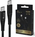 Extralink Smart Life Braided 100W USB Type-C to Type-C 2m Black USB Type C Cable 480 Mbps, 20V 5A (CABESL02)