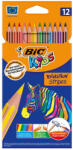 BIC Színes ceruza BIC Kids Evolution hatszögletű hajlékony csíkos környezetbarát 12db/készlet (9505222) - eztkapdki