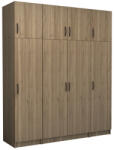 TopMebel Четирикрилен гардероб Victoria TopMebel с шкаф в орех 200x60x240cm - topmebel - 1 404,40 лв