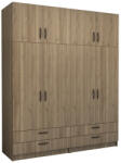 TopMebel Четирикрилен гардероб Victoria TopMebel с шкаф в цвят орех 200x60x240cm - topmebel - 1 132,80 лв