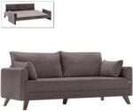 TopMebel Триместен разтегателен диван Bella TopMebel от плат в кафяв цвят 208x81x85cm