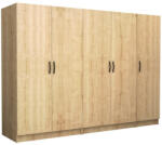 TopMebel Петкрилен гардероб Victoria TopMebel от меламин в цвят дъб 250x60x181cm - topmebel - 932,40 лв