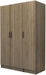 TopMebel Трикрилен гардероб Vivian TopMebel от меламин в орех 120x51.8x181cm