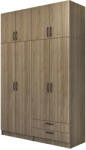 TopMebel Четирикрилен гардероб Vivian TopMebel от меламин в орех 160x51.8x240cm