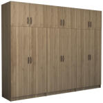 TopMebel Шесткрилен гардероб Victoria TopMebel с шкаф в цвят орех 300x60x240cm - topmebel - 1 500,47 лв