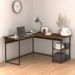 TopMebel Офис бюро Delta TopMebel метал - меламин в цвят опушен орех 147.8x140x73.8cm