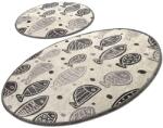 Persera Set 2 Covorase baie Fish White, 60 x 100 cm, 50 x 60 cm, Antiderapant, Alb (FISHW4506) Covor baie
