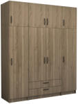 TopMebel Четирикрилен гардероб Victoria TopMebel с шкаф в цвят орех 200x60x240cm - topmebel - 1 470,67 лв