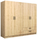 TopMebel Четирикрилен гардероб Victoria TopMebel от меламин в цвят дъб 200x60x181cm - topmebel - 695,59 лв