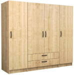 TopMebel Четирикрилен гардероб Victoria TopMebel от меламин в цвят дъб 200x60x181cm - topmebel - 987,07 лв