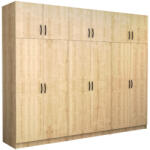 TopMebel Шесткрилен гардероб Victoria TopMebel с шкаф в цвят дъб 300x60x240cm - topmebel - 1 500,47 лв