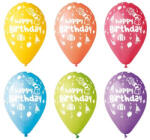  Léggömb, 30cm, "Happy Birthday", bohócos, 10db/cs (11-PRINTHBBOHOC)