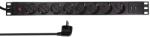 LogiLink Prelungitor PDU LOGILINK 1U pentru rack 19 inch, 8 prize Schuko, intrare Schuko, max 16 A, on/off, protectie la supratensiune, 2 x USB 2.1A, 2 m (PDU8C02)