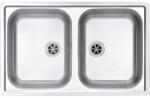 Alveus Chiuveta Bucatarie Cu 2 Cuve Alveus Line 90 Leinen, 79x50 Cm, Fara Picurator, Inox (1066597+1071240) Chiuveta