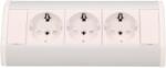 ORNO Priza pentru mobilier ORNO OR-GM-9001/W-G(GS), 16A, 3680W, 3 prize Schuko, lungime cablu 0.6 m, alb/argintiu (OR-GM-9001/W-G(GS))