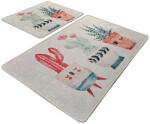 Persera Set 2 Covorase baie Happy Cactus, 60 x 100 cm, 50 x 60 cm, Antiderapant, Ecru (HAPPY4506) Covor baie