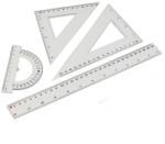  Vonalzó készlet 4 darabos 30cm, vonalzó, szögmérő, 45° és 60° háromszög vonalzók - eztkapdki