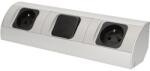 ORNO Priza schuko ORNO OR-AE-1304(GS), dubla, 230V, 3680W, cablu 0.5 m, argintiu (OR-AE-1304(GS))